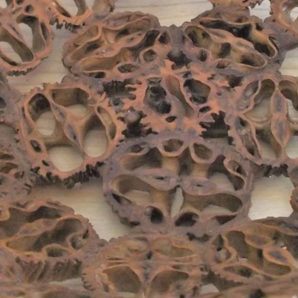 Vintage Sliced Walnut Shells Bowl, Unique Tramp Folk Art - Picture 5 of 5